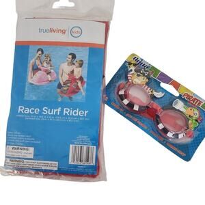 New Pirate swim googles and inflatable ride on